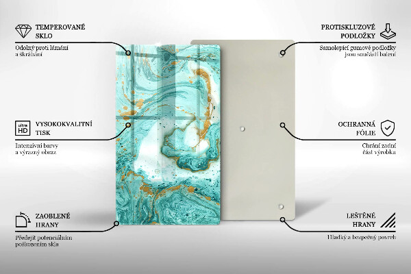 Protège plaque de cuisson Abstraction bleue