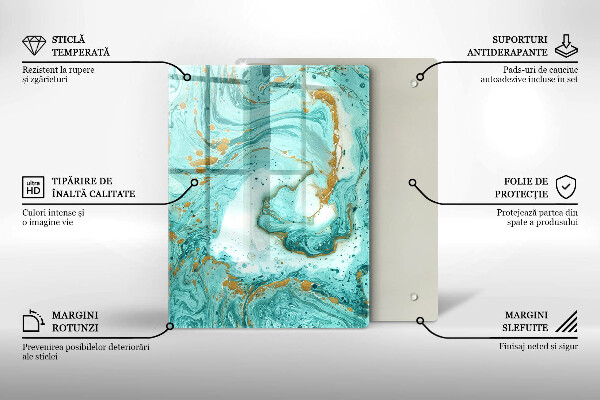 Protège plaque de cuisson Abstraction bleue