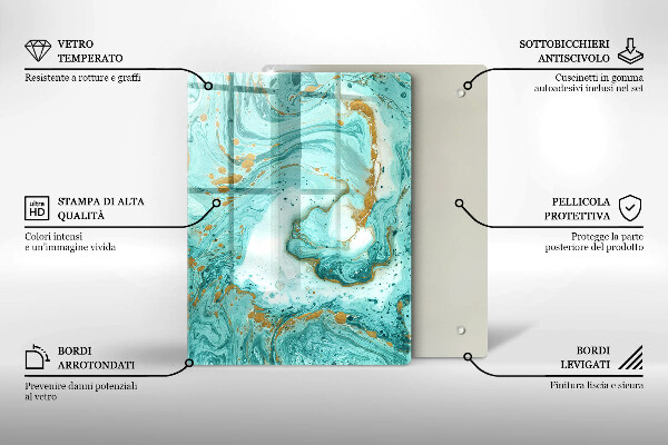 Protège plaque de cuisson Abstraction bleue