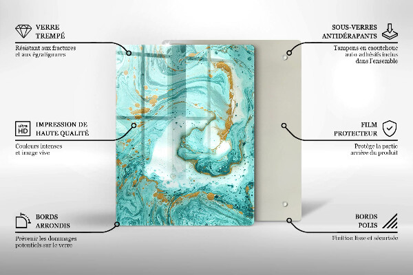 Protège plaque de cuisson Abstraction bleue