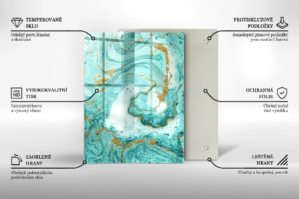 Protège plaque de cuisson Abstraction bleue