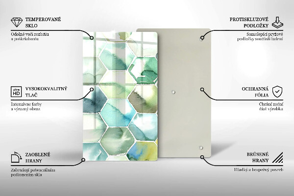 Protège plaque de cuisson Hexagones aquarelle