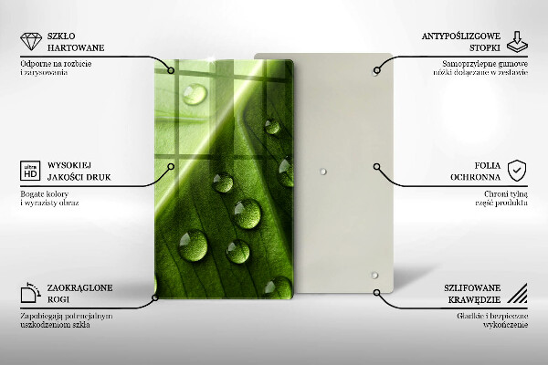 Protège plaque de cuisson Nature rosée et feuille
