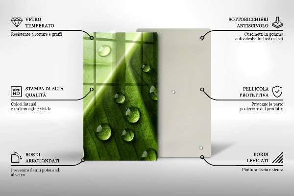 Protège plaque de cuisson Nature rosée et feuille