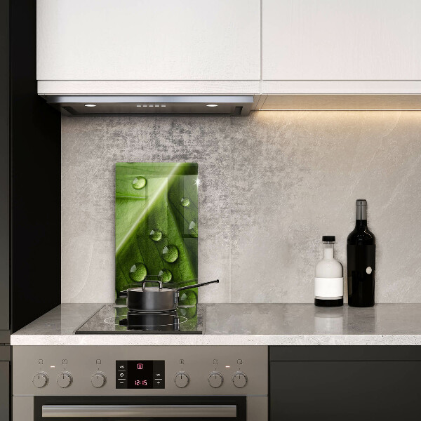 Protège plaque de cuisson Nature rosée et feuille