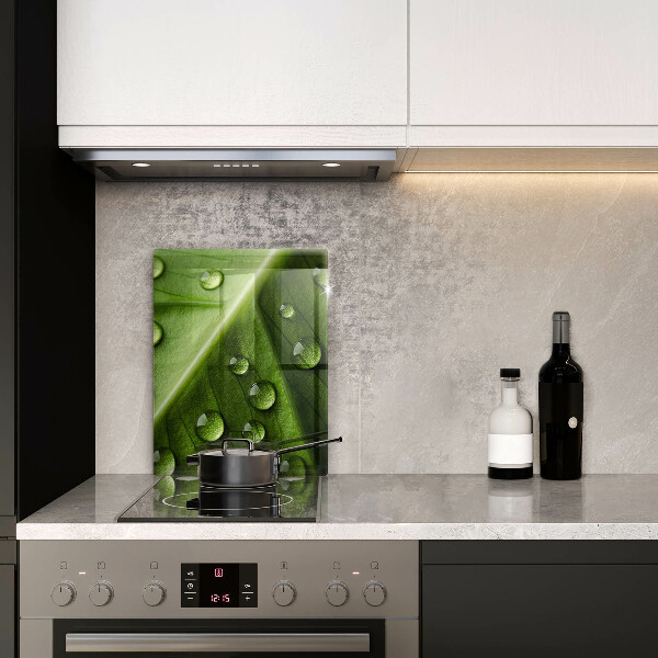 Protège plaque de cuisson Nature rosée et feuille