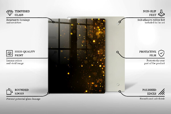 Protège plaque de cuisson Paillettes d'or