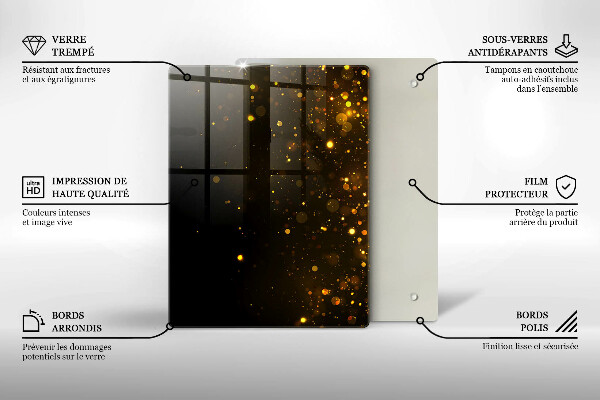 Protège plaque de cuisson Paillettes d'or