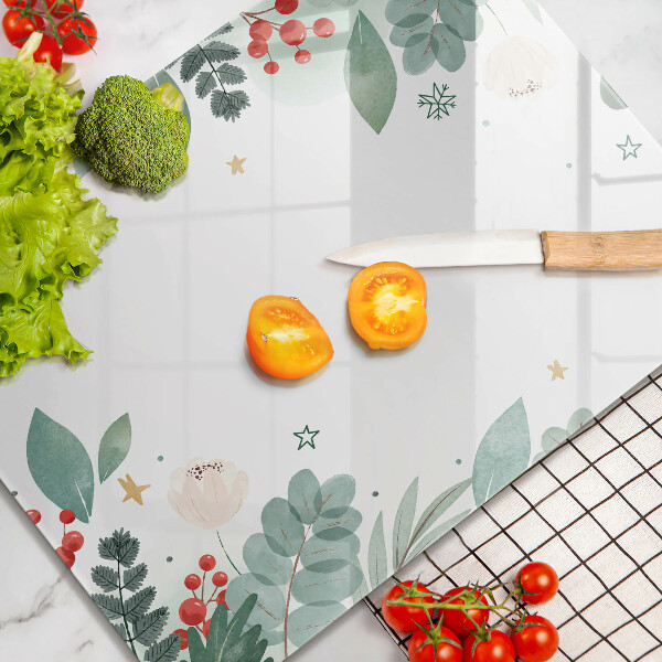 Protège plaque de cuisson Feuilles d'aquarelle