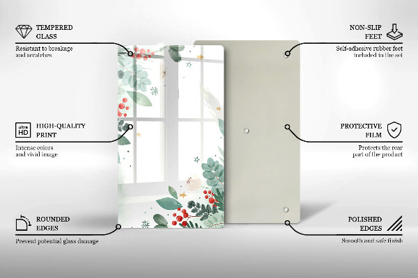 Protège plaque de cuisson Feuilles d'aquarelle