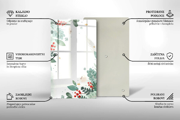 Protège plaque de cuisson Feuilles d'aquarelle