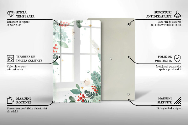 Protège plaque de cuisson Feuilles d'aquarelle