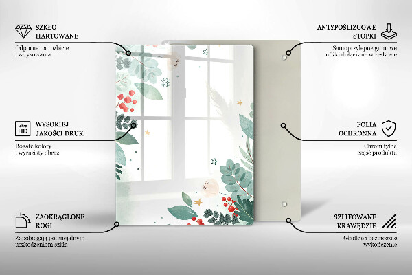 Protège plaque de cuisson Feuilles d'aquarelle