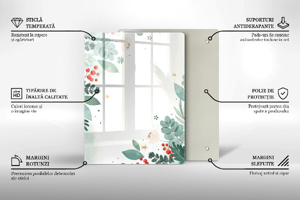 Protège plaque de cuisson Feuilles d'aquarelle