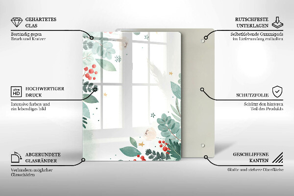 Protège plaque de cuisson Feuilles d'aquarelle