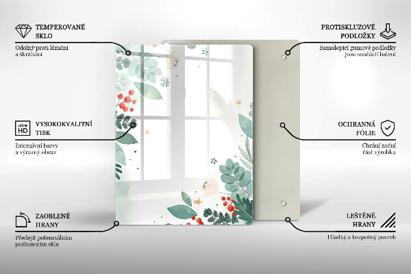 Protège plaque de cuisson Feuilles d'aquarelle