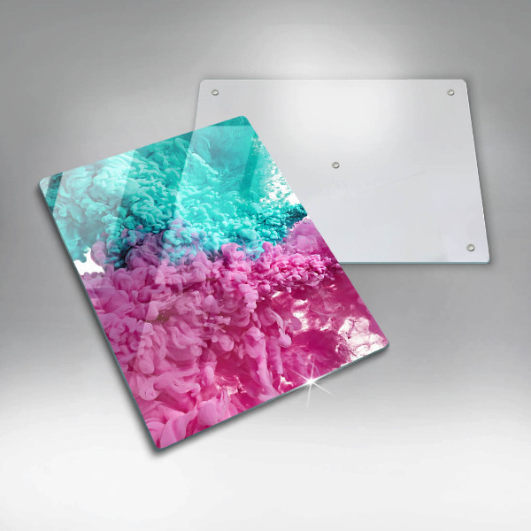 Protège plaque de cuisson Fumée rose turquoise
