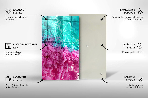 Protège plaque de cuisson Fumée rose turquoise