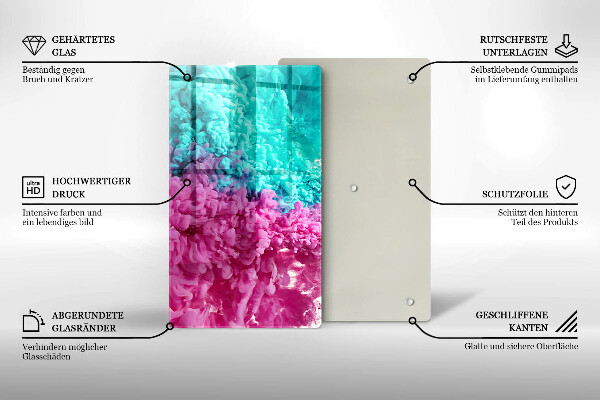 Protège plaque de cuisson Fumée rose turquoise