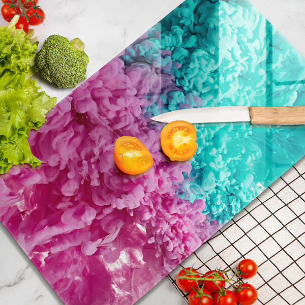 Protège plaque de cuisson Fumée rose turquoise