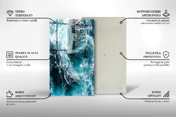 Protège plaque de cuisson Des vagues d'eau écumantes