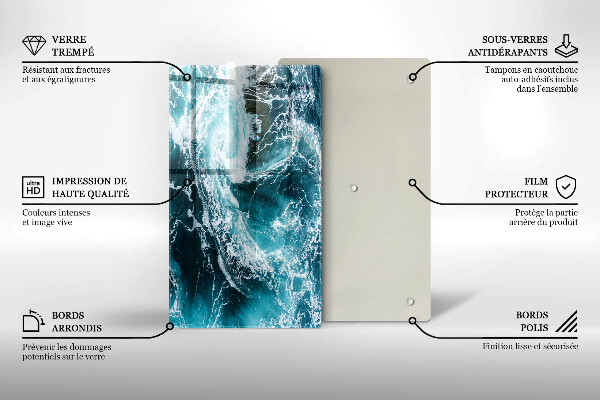 Protège plaque de cuisson Des vagues d'eau écumantes