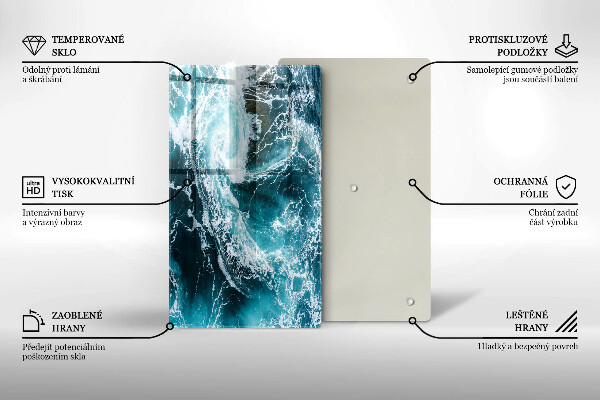 Protège plaque de cuisson Des vagues d'eau écumantes