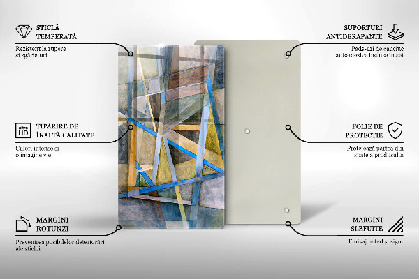 Protège plaque de cuisson Abstraction des lignes peintes