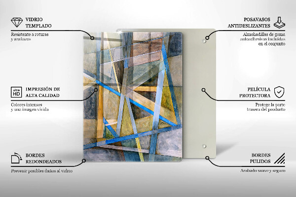 Protège plaque de cuisson Abstraction des lignes peintes