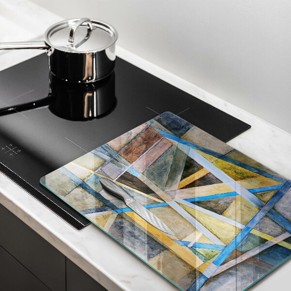 Protège plaque de cuisson Abstraction des lignes peintes