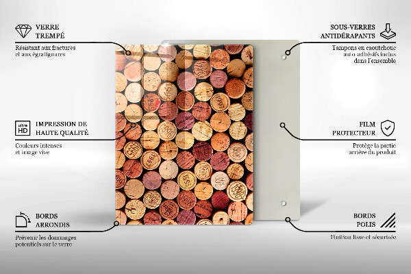 Protège plaque de cuisson Modèle de bouchons de vin