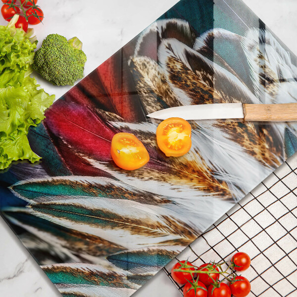 Protège plaque de cuisson Plumes d'oiseaux bohèmes