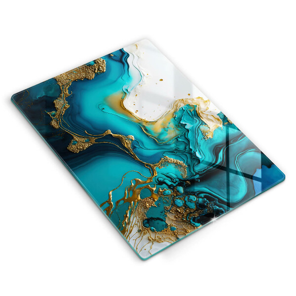 Protège plaque de cuisson Abstraction turquoise