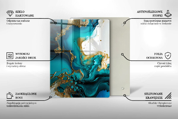 Protège plaque de cuisson Abstraction turquoise