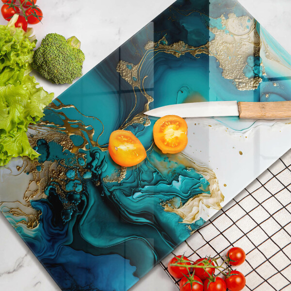 Protège plaque de cuisson Abstraction turquoise