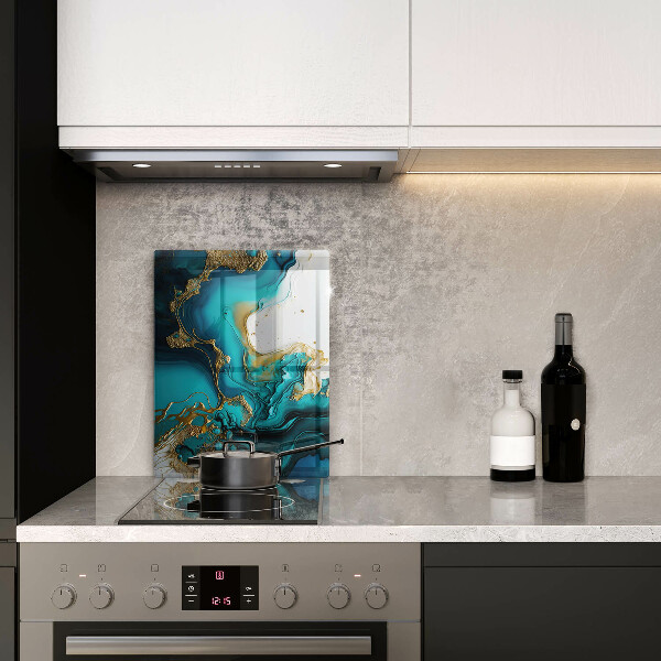 Protège plaque de cuisson Abstraction turquoise