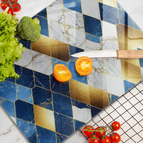 Protège plaque de cuisson Losanges de marbre doré