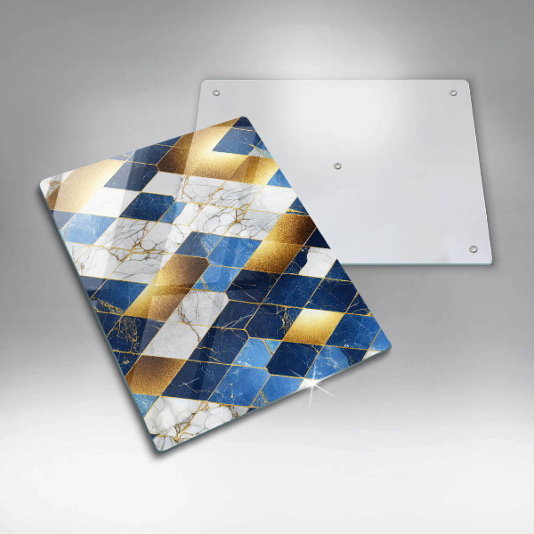 Protège plaque de cuisson Losanges de marbre doré