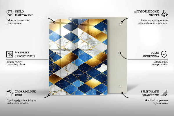 Protège plaque de cuisson Losanges de marbre doré