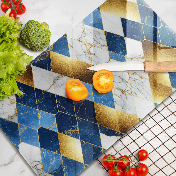 Protège plaque de cuisson Losanges de marbre doré