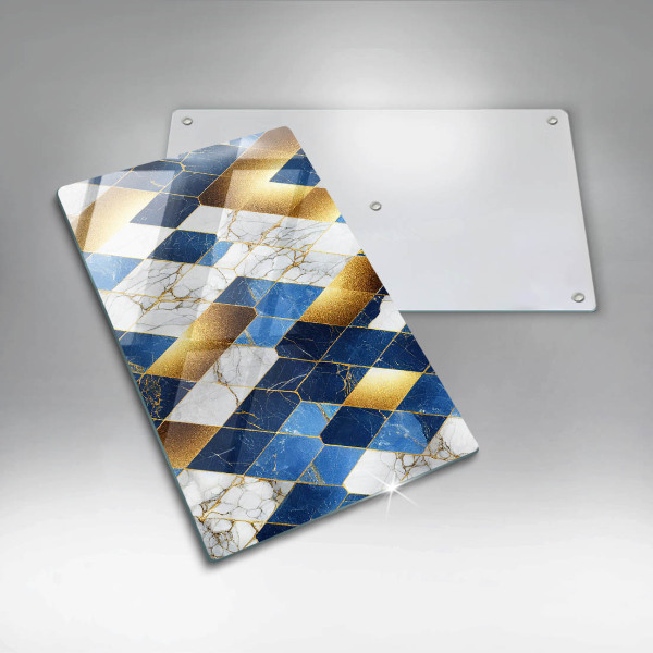 Protège plaque de cuisson Losanges de marbre doré