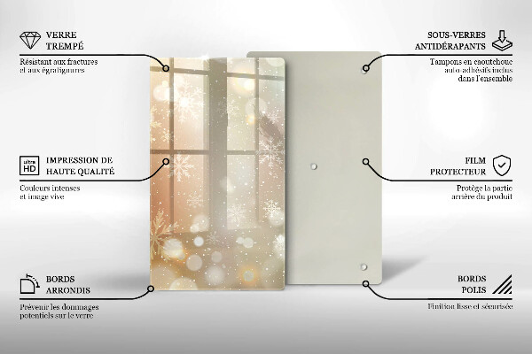 Protège plaque de cuisson Flocons de neige