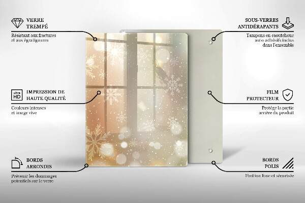 Protège plaque de cuisson Flocons de neige