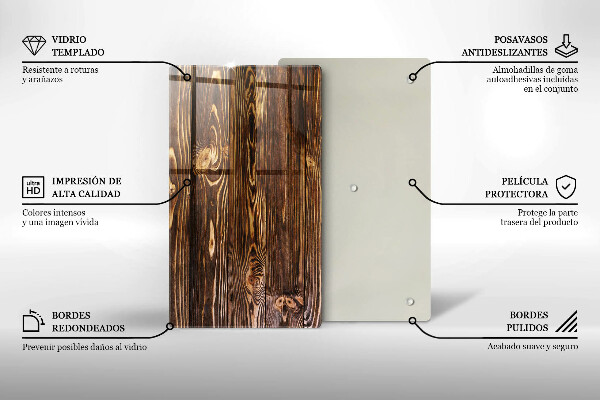Protège plaque de cuisson Texture du bois
