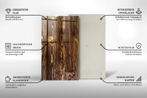Protège plaque de cuisson Texture du bois
