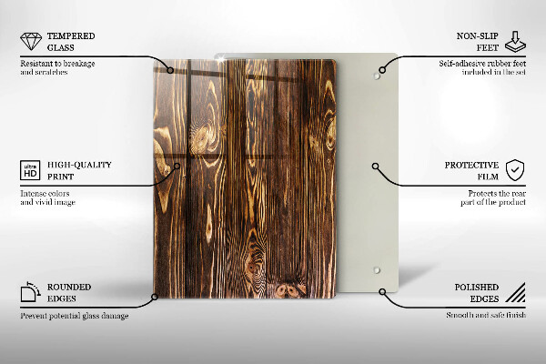 Protège plaque de cuisson Texture du bois