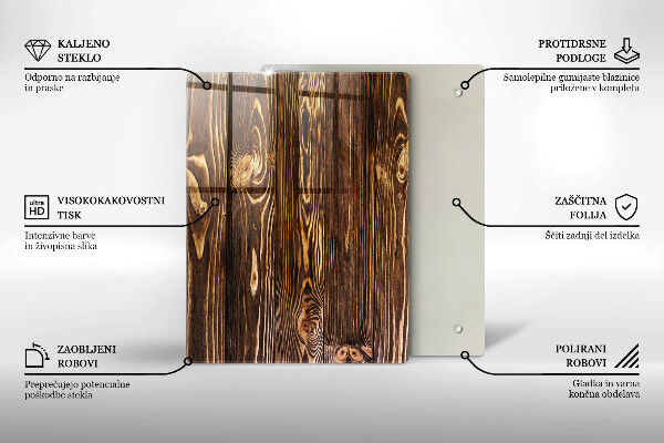 Protège plaque de cuisson Texture du bois