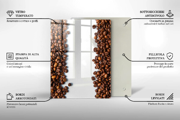 Protège plaque de cuisson Grains de café