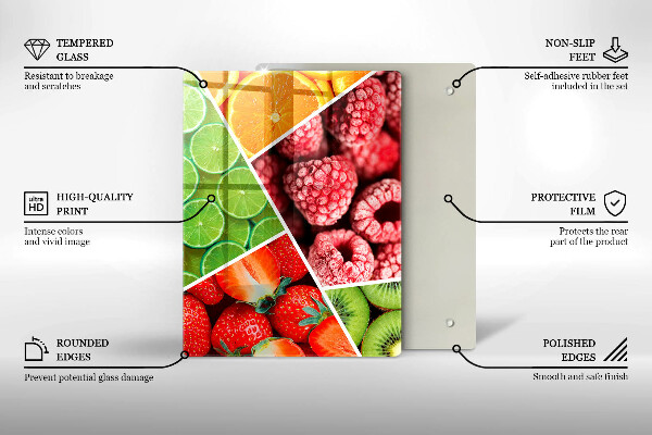 Protège plaque de cuisson Fruits colorés