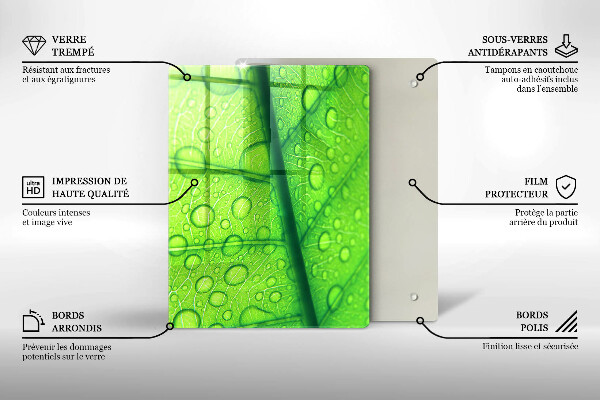 Protège plaque de cuisson Gros plan d'une feuille